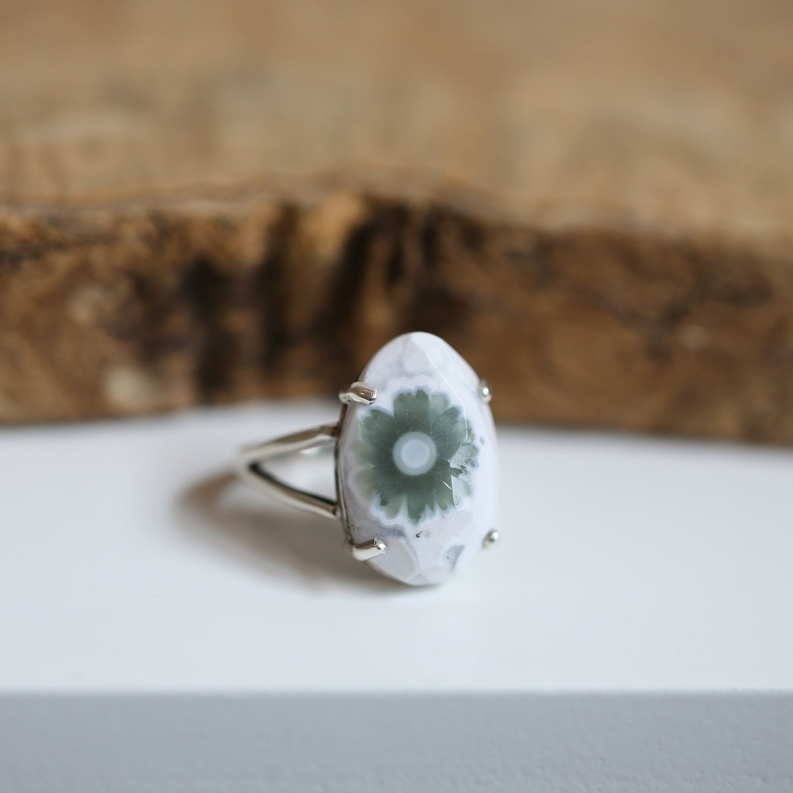 Ocean Jasper Ring - Choose your Stone - Sterling Silver Prong Setting - Silversmith