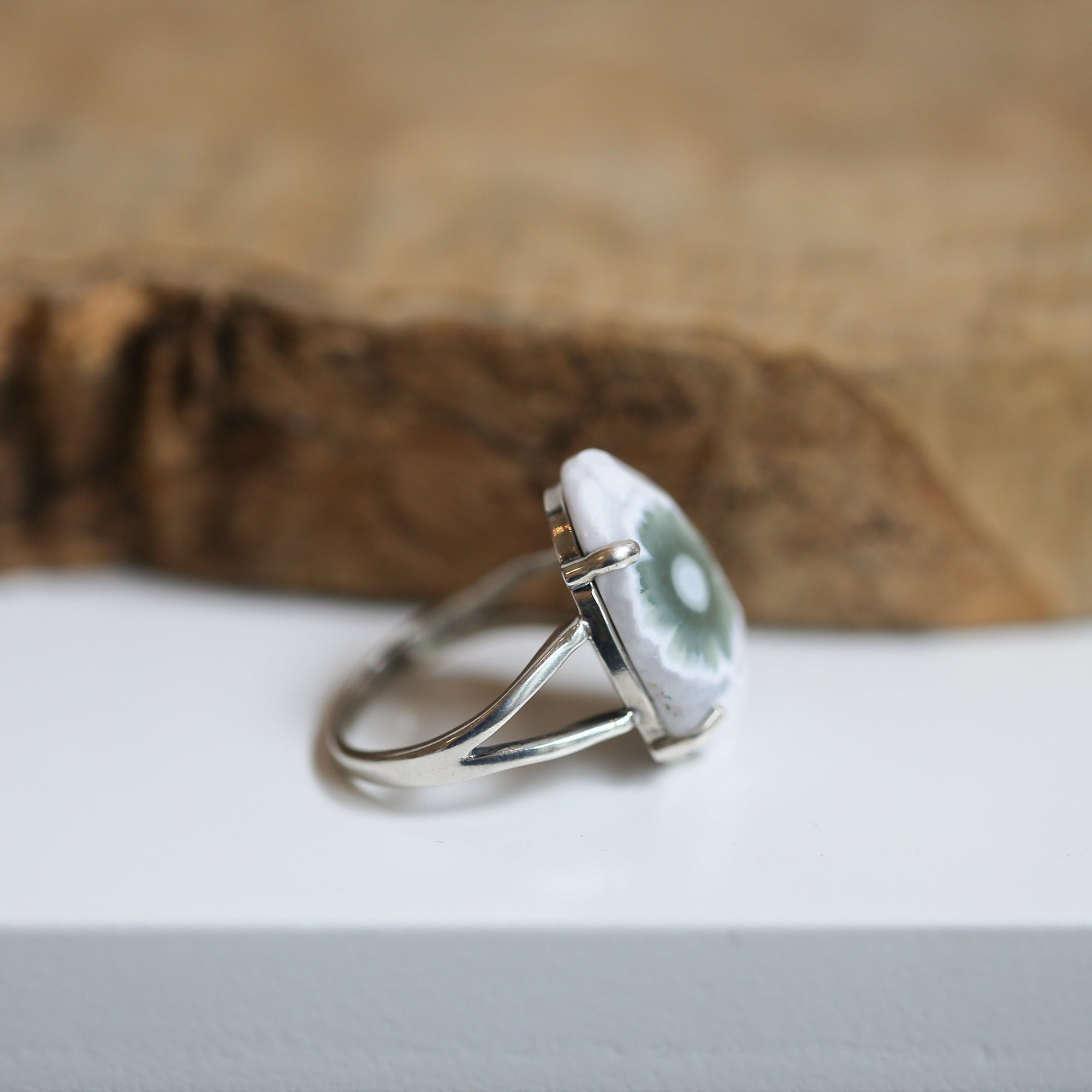 Ocean Jasper Ring - Choose your Stone - Sterling Silver Prong Setting - Silversmith