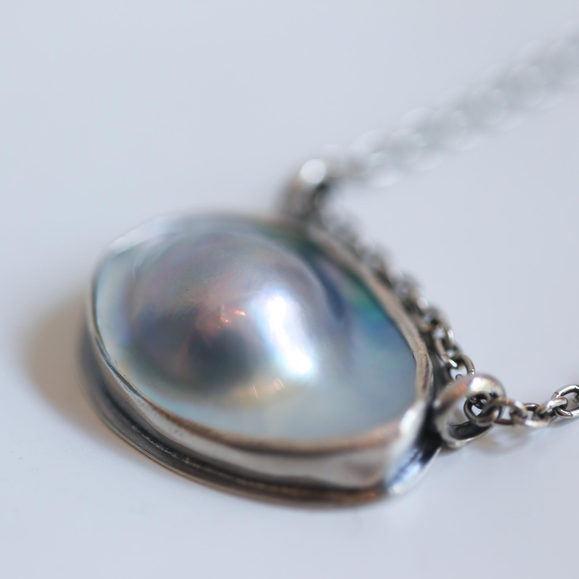 Deep Sea Necklace - Blister Pearl Pendant - .925 Sterling Silver