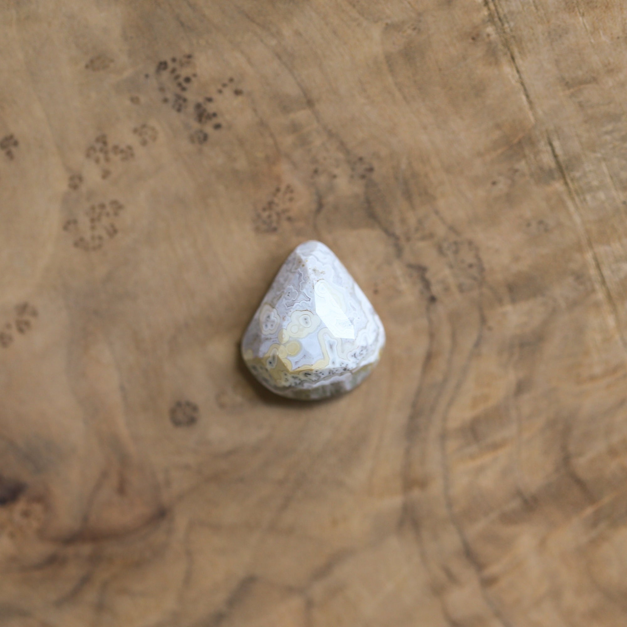 Laguna Lace Agate Pendant - 925 Sterling Silver - Rose Cut Agate Necklace