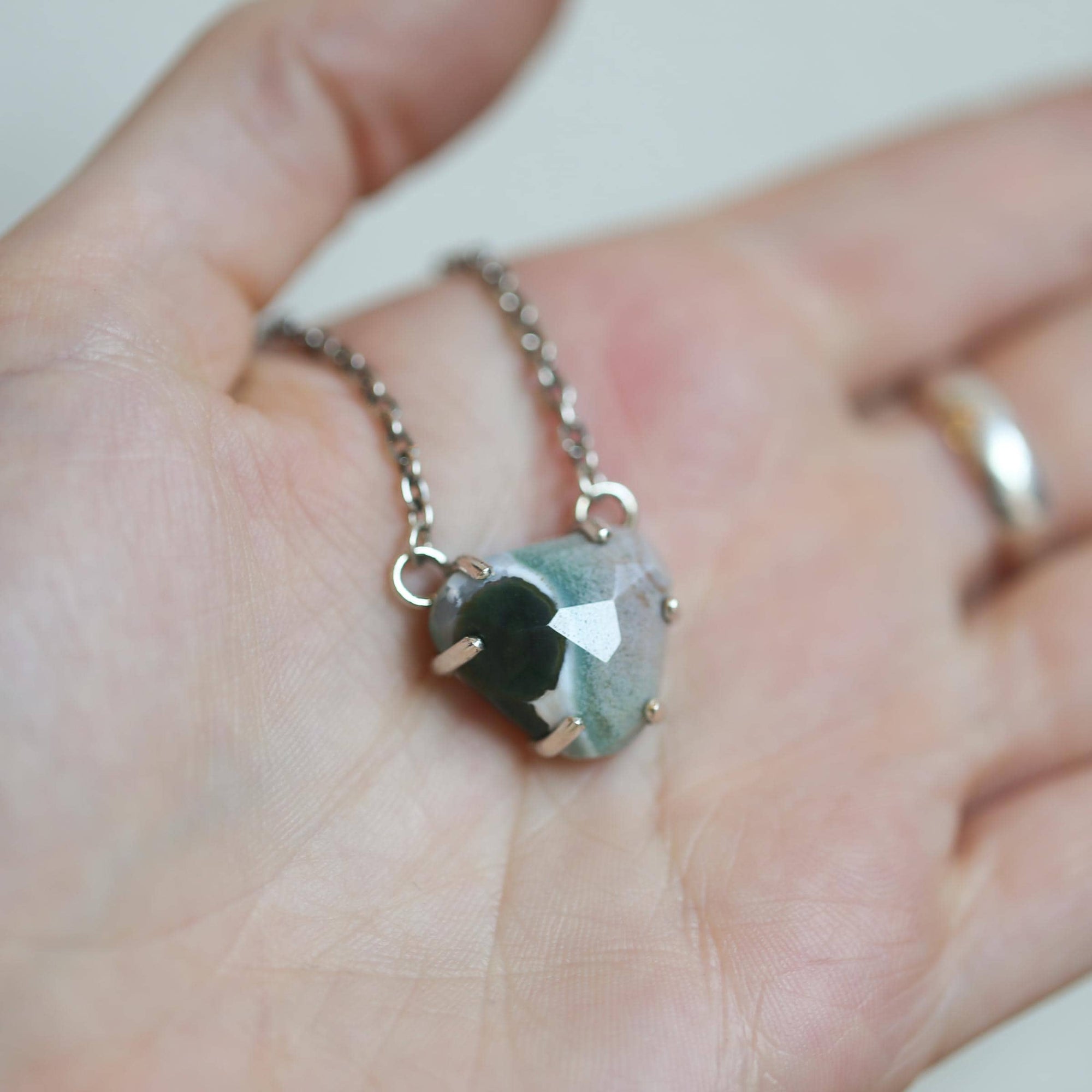 Ocean Jasper Necklace - Sterling Silver - One of a Kind