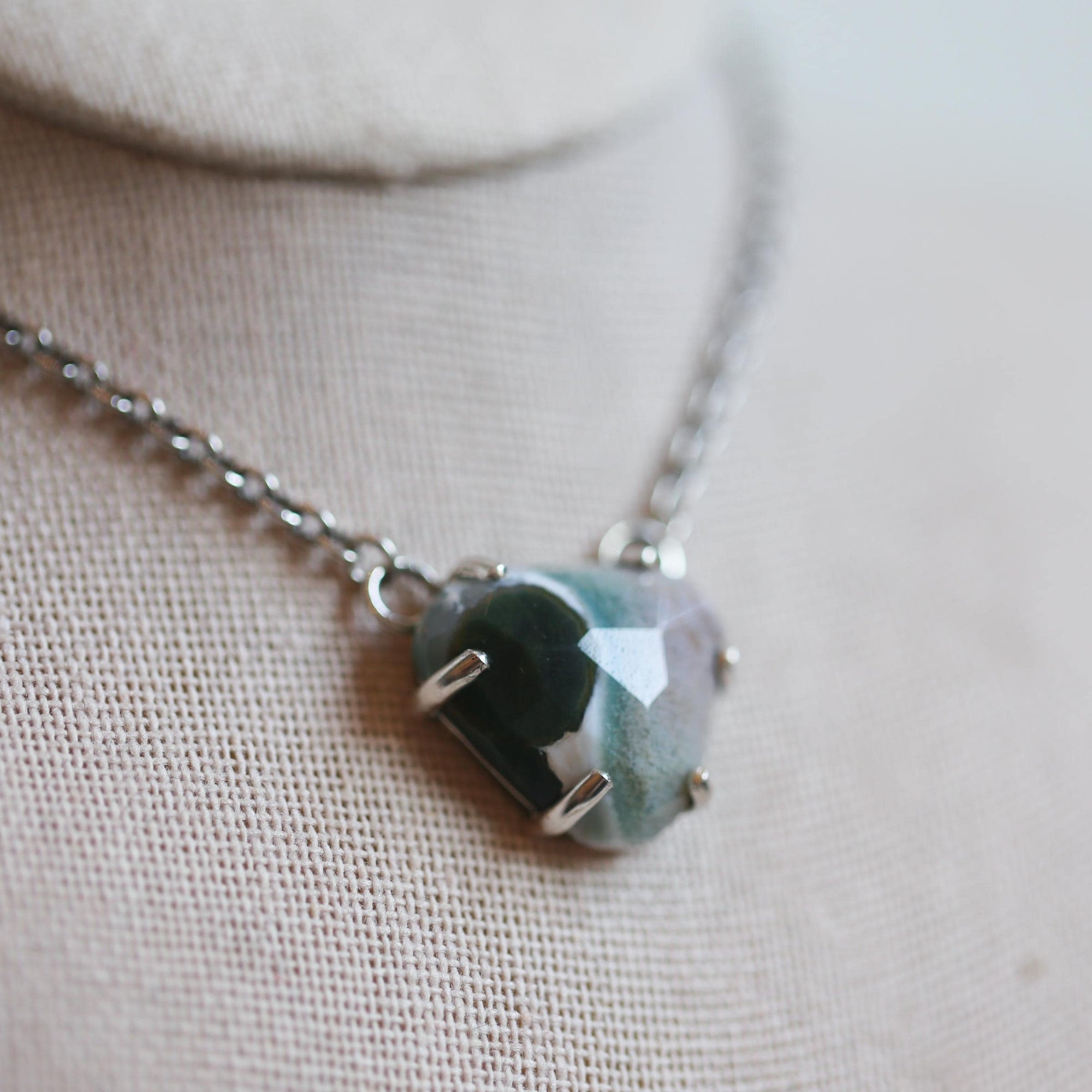 Ocean Jasper Necklace - Sterling Silver - One of a Kind