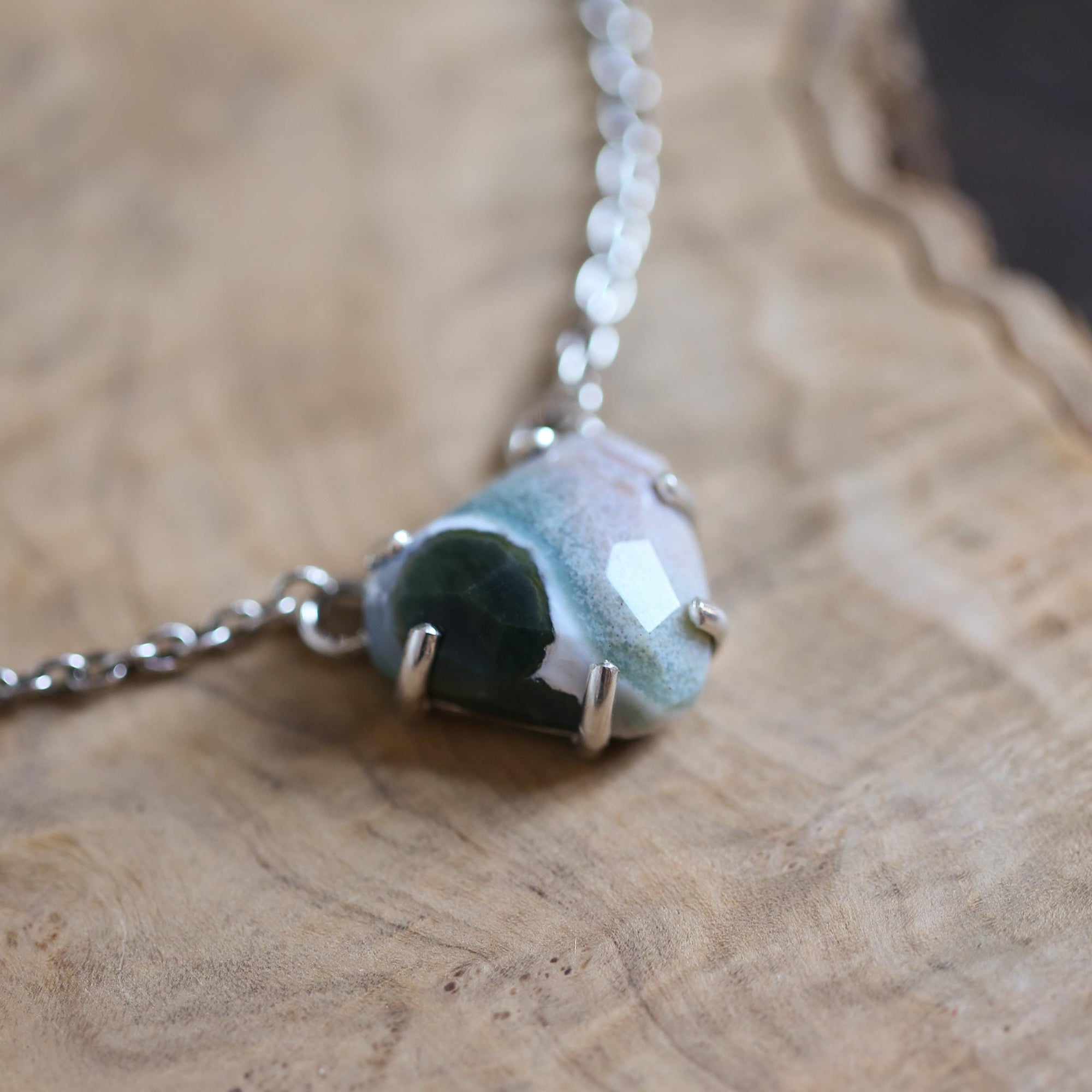 Ocean Jasper Necklace - Sterling Silver - One of a Kind