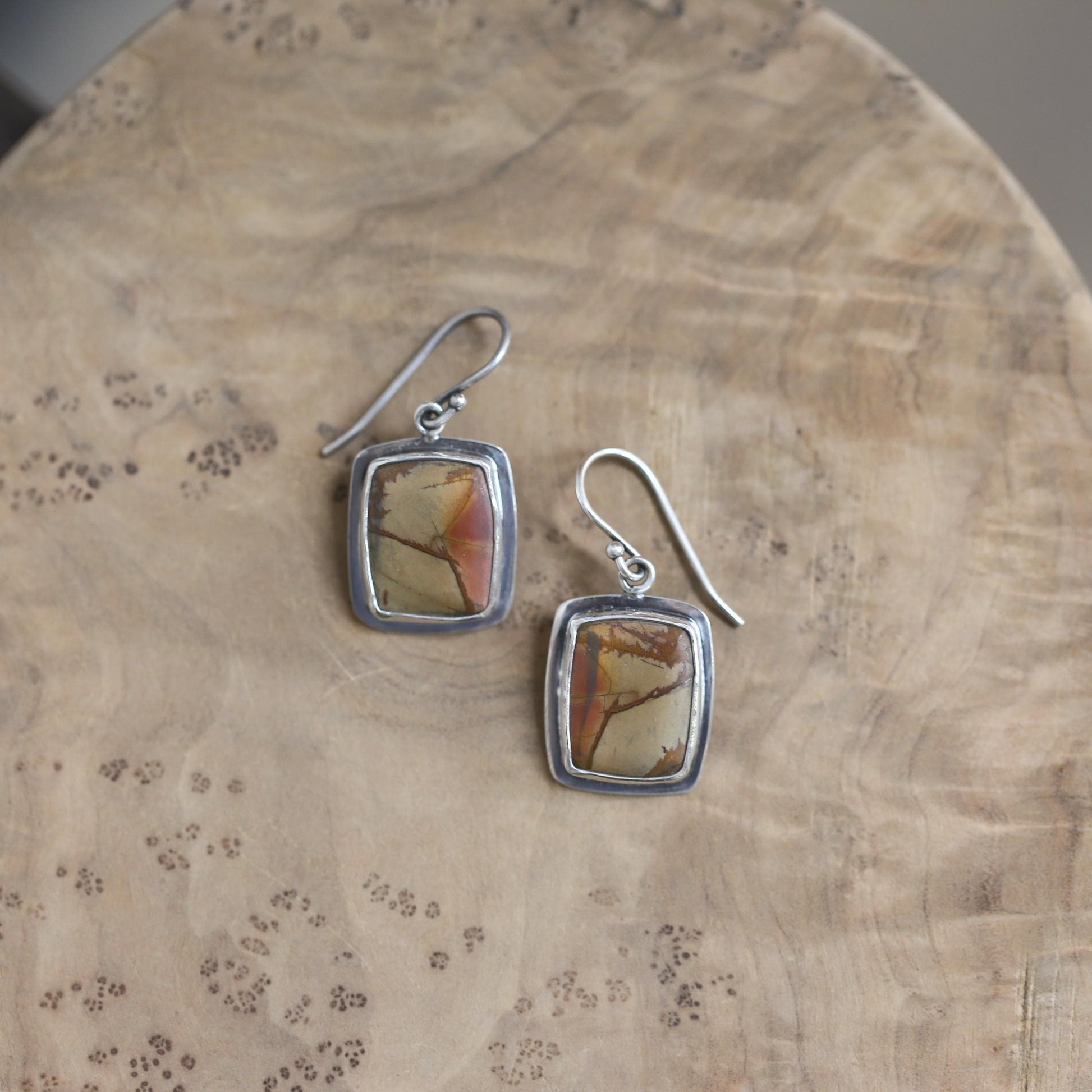 Red Creek Jasper Drop Earrings – Sterling Silver