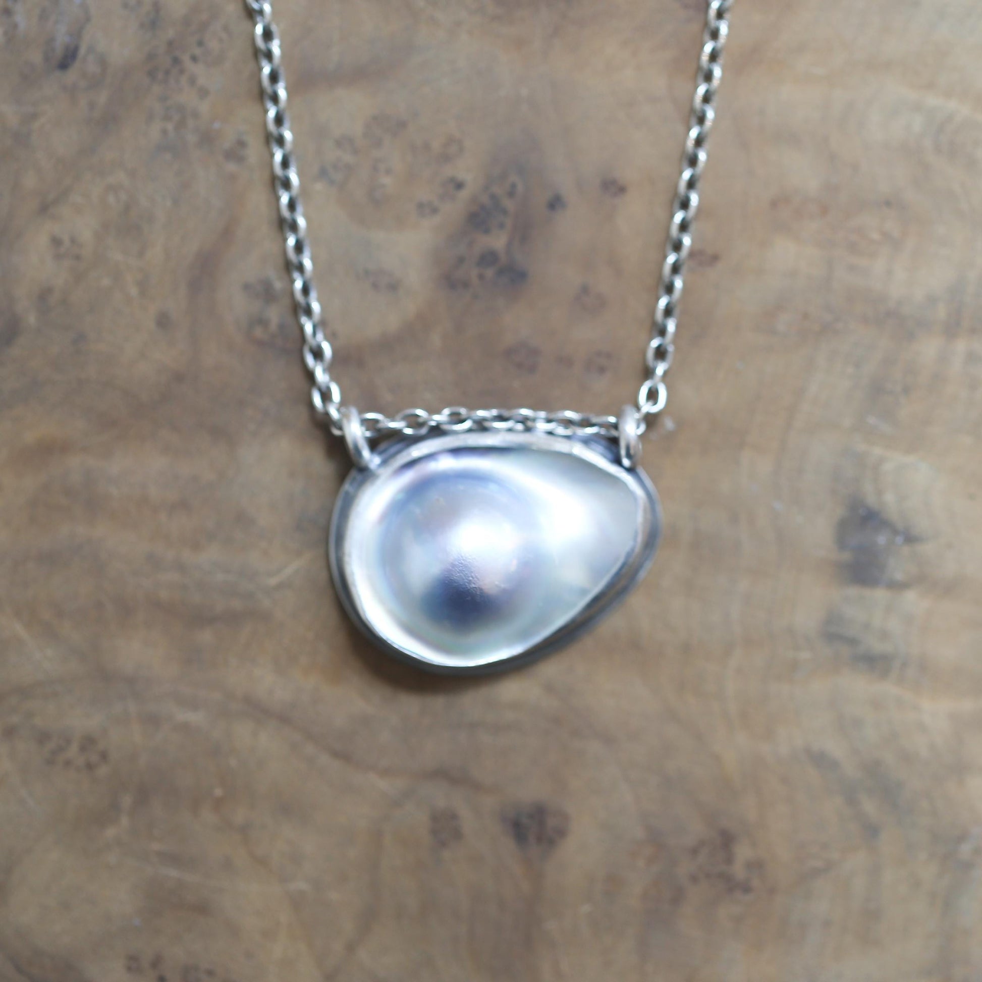 Deep Sea Necklace - Blister Pearl Pendant - .925 Sterling Silver