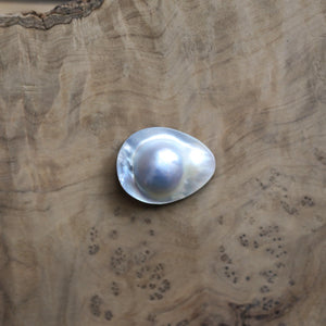 Deep Sea Hanging Rock - Blister Pearl Necklace - Blister Pearl Pendant - .925 Sterling Silver