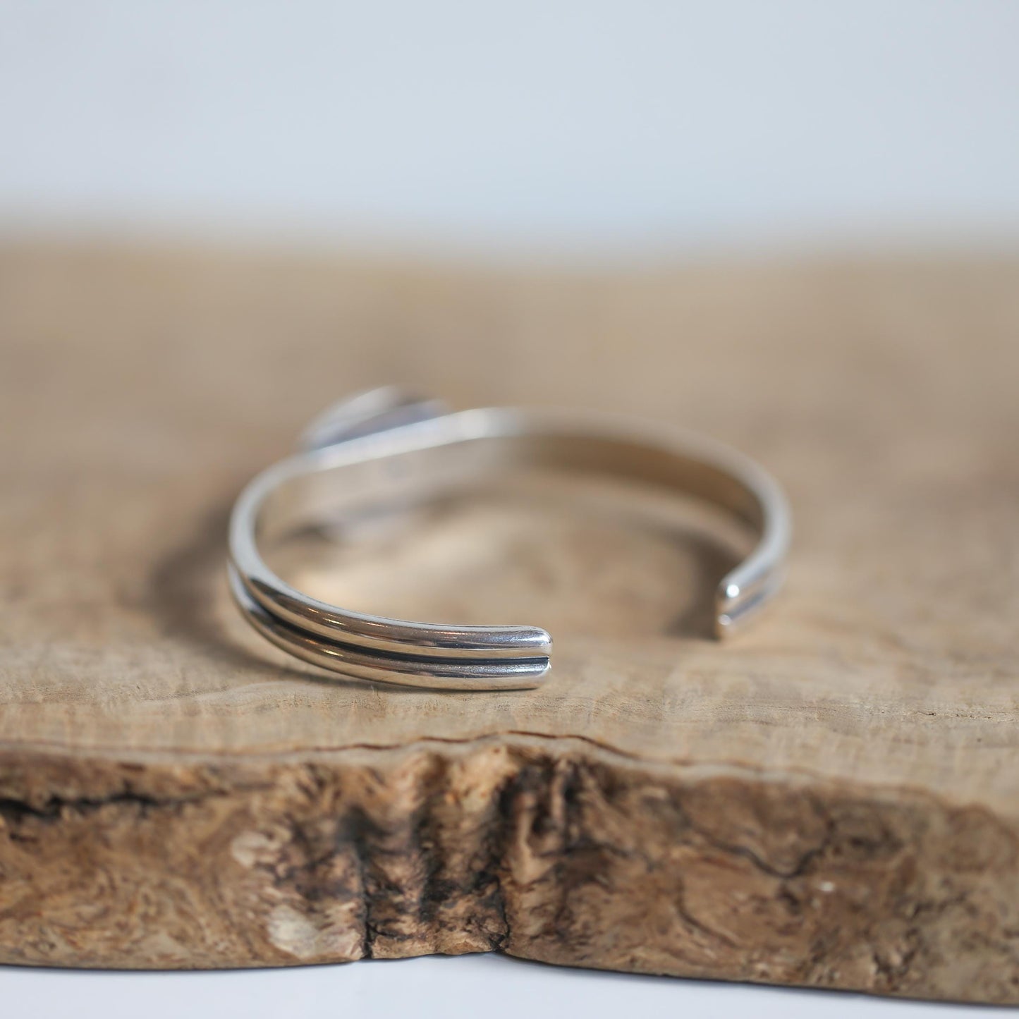 Sterling Silver Lapis Lazuli Cuff Bracelet – Handmade Gemstone Bangle