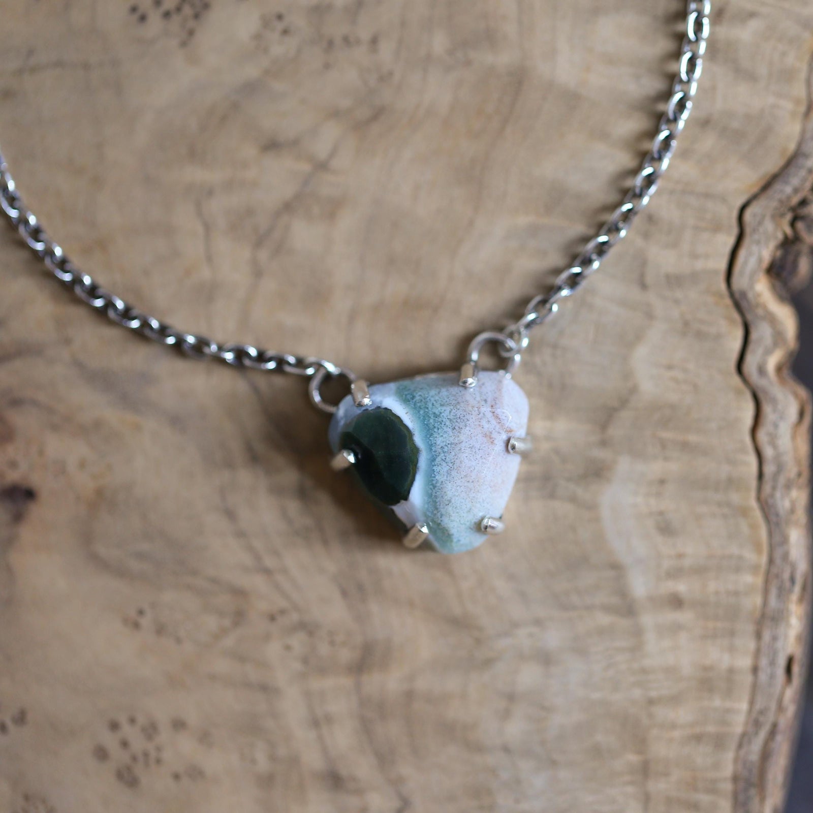 Ocean Jasper Necklace - Sterling Silver - One of a Kind