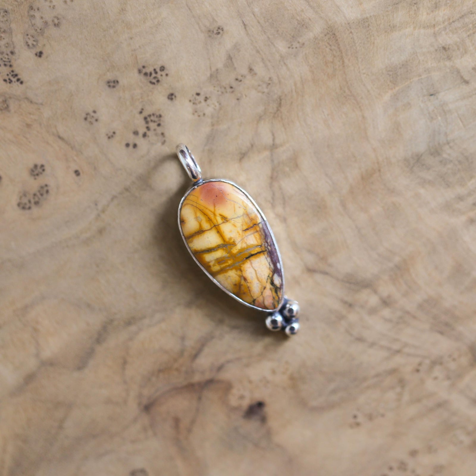 Red Creek Jasper Pendant -Sweetheart Necklace - Ready to Ship -Silversmith