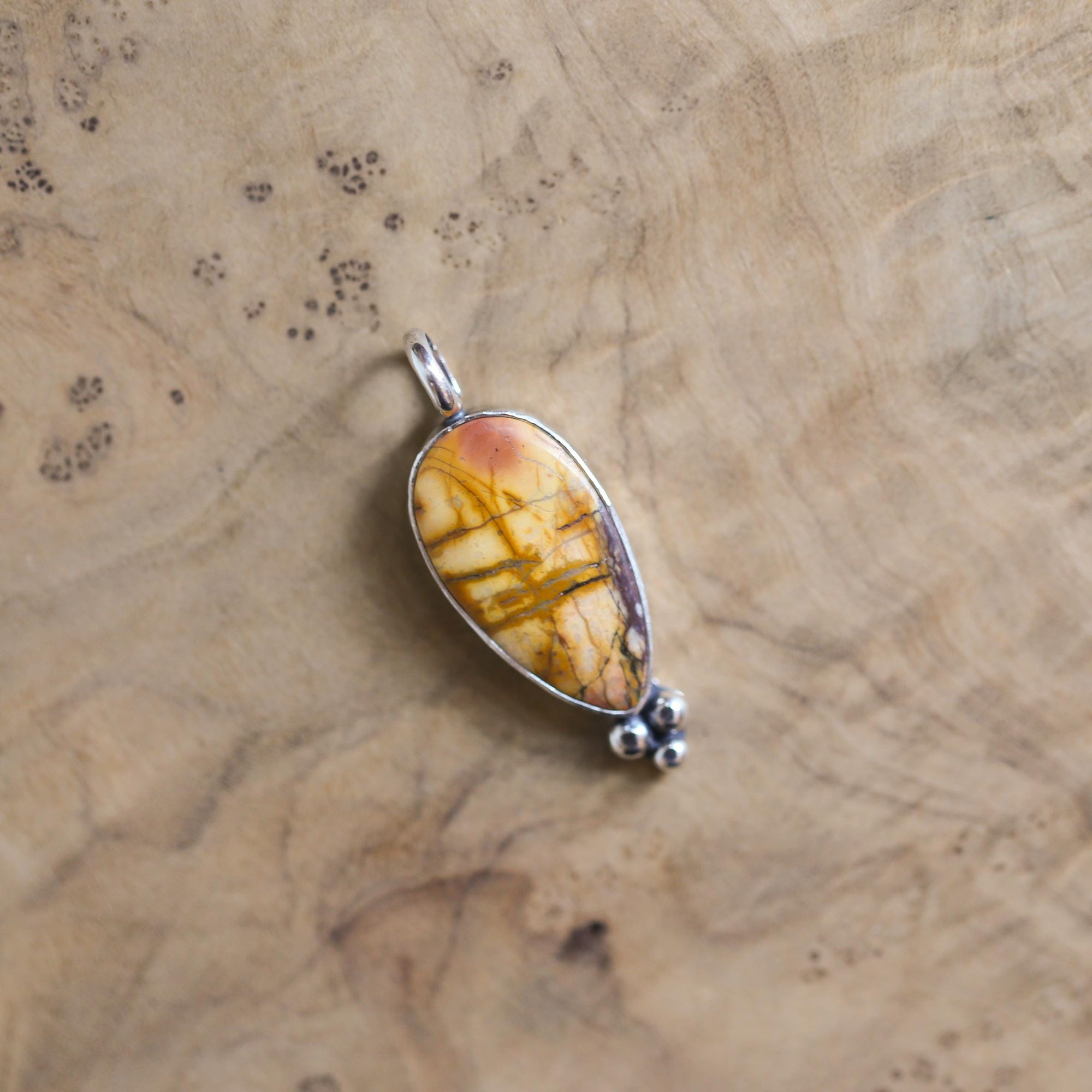 Red Creek Jasper Pendant -Sweetheart Necklace - Ready to Ship -Silversmith