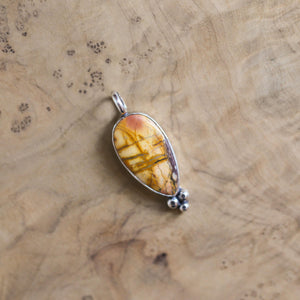 Red Creek Jasper Pendant -Sweetheart Necklace - Ready to Ship -Silversmith