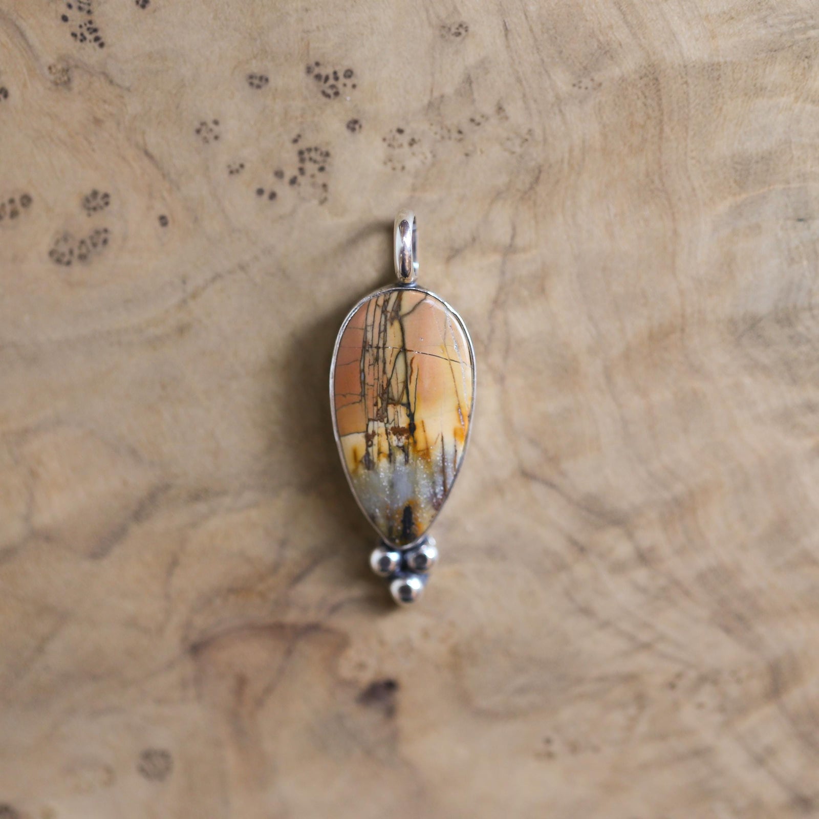 Red Creek Jasper Pendant -Sweetheart Necklace - Ready to Ship -Silversmith