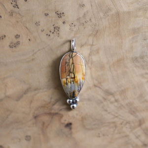 Red Creek Jasper Pendant -Sweetheart Necklace - Ready to Ship -Silversmith