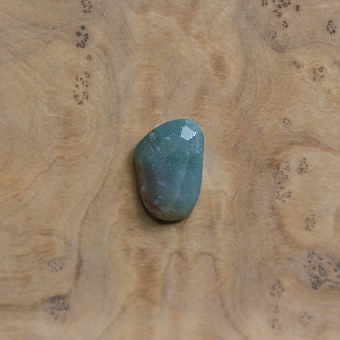 Rustic Sterling Silver Moss Agate Pendant – Rose Cut Stone
