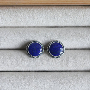 Lapis Lazuli Traditional Posts - Sterling Silver - Big Lapis Posts
