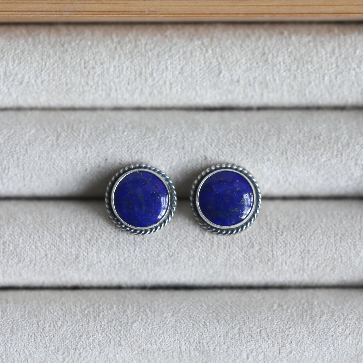Lapis Lazuli Sterling Silver Stud Earrings – Traditional Stone Posts