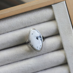 Custom White Buffalo Ring - Choose Your Stone Ring - Silversmith Ring