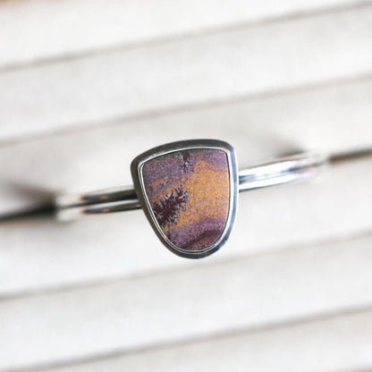 Sonora Jasper Shield Bracelet - Sterling Silver Bangle - Choose Your Stone