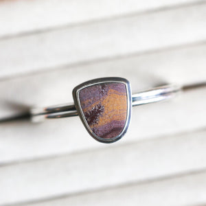 Sonora Jasper Shield Bracelet - Sterling Silver Bangle - Choose Your Stone