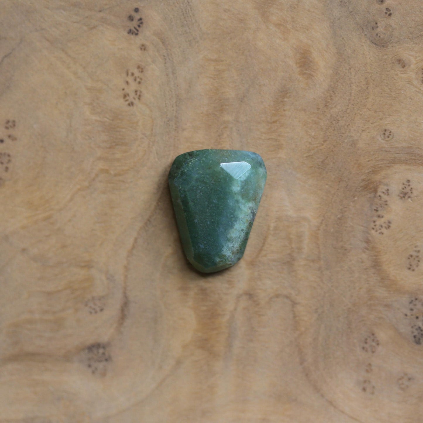 Rustic Sterling Silver Moss Agate Pendant – Rose Cut Stone