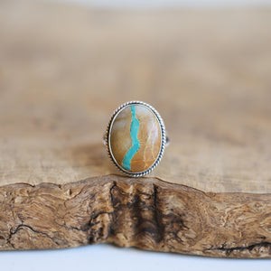 Royston Ribbon Turquoise Ring - OOAK Royston Turquoise Ring - Ready to Ship