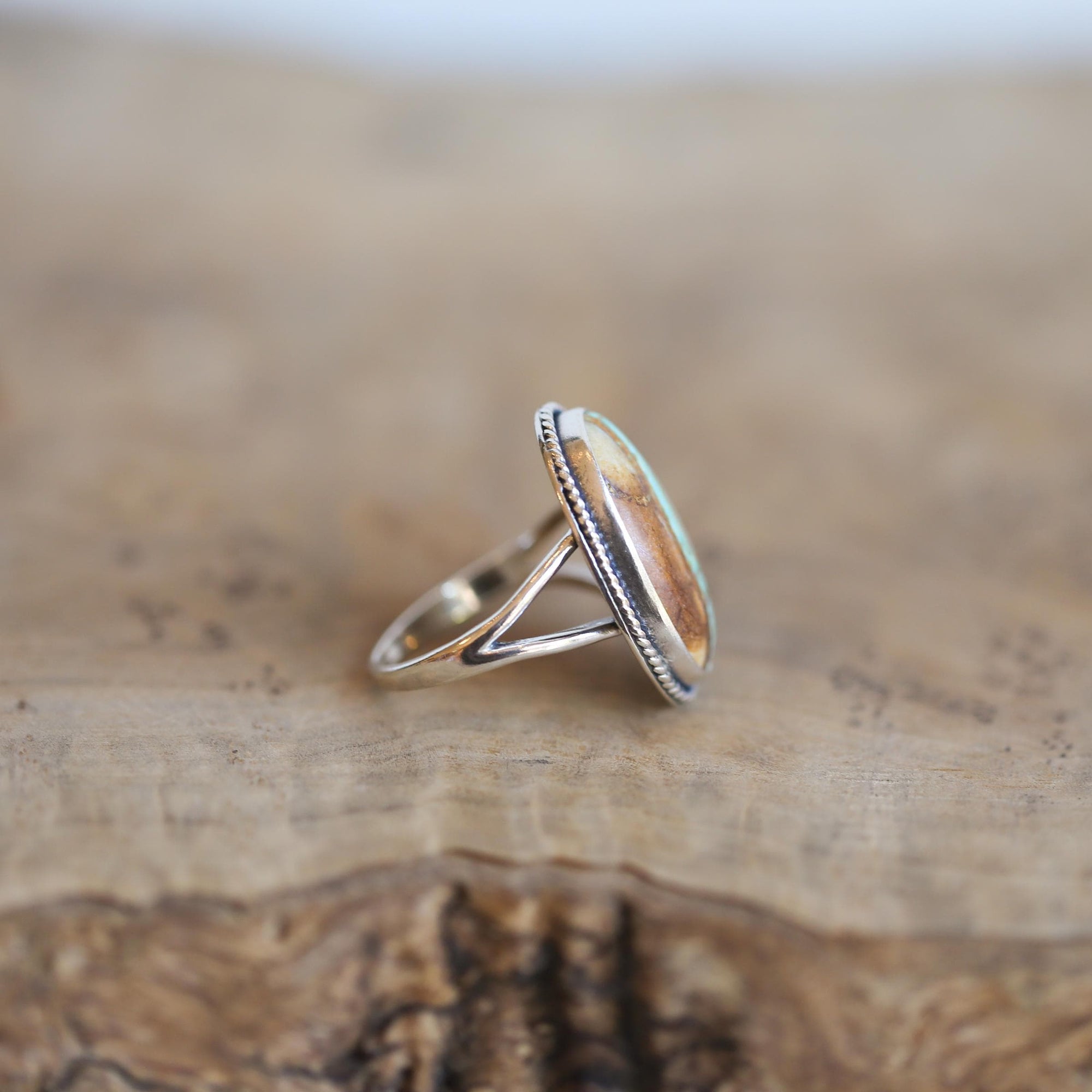 Royston Ribbon Turquoise Ring - OOAK Royston Turquoise Ring - Ready to Ship