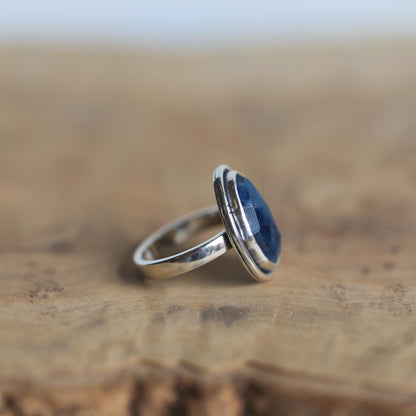Chunky Apatite Sterling Silver Ring – Custom Handmade Boho Silversmith Jewelry