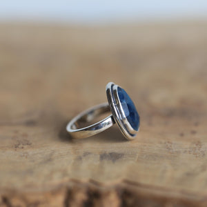 Chunky Apatite Sterling Silver Ring – Custom Handmade Boho Silversmith Jewelry