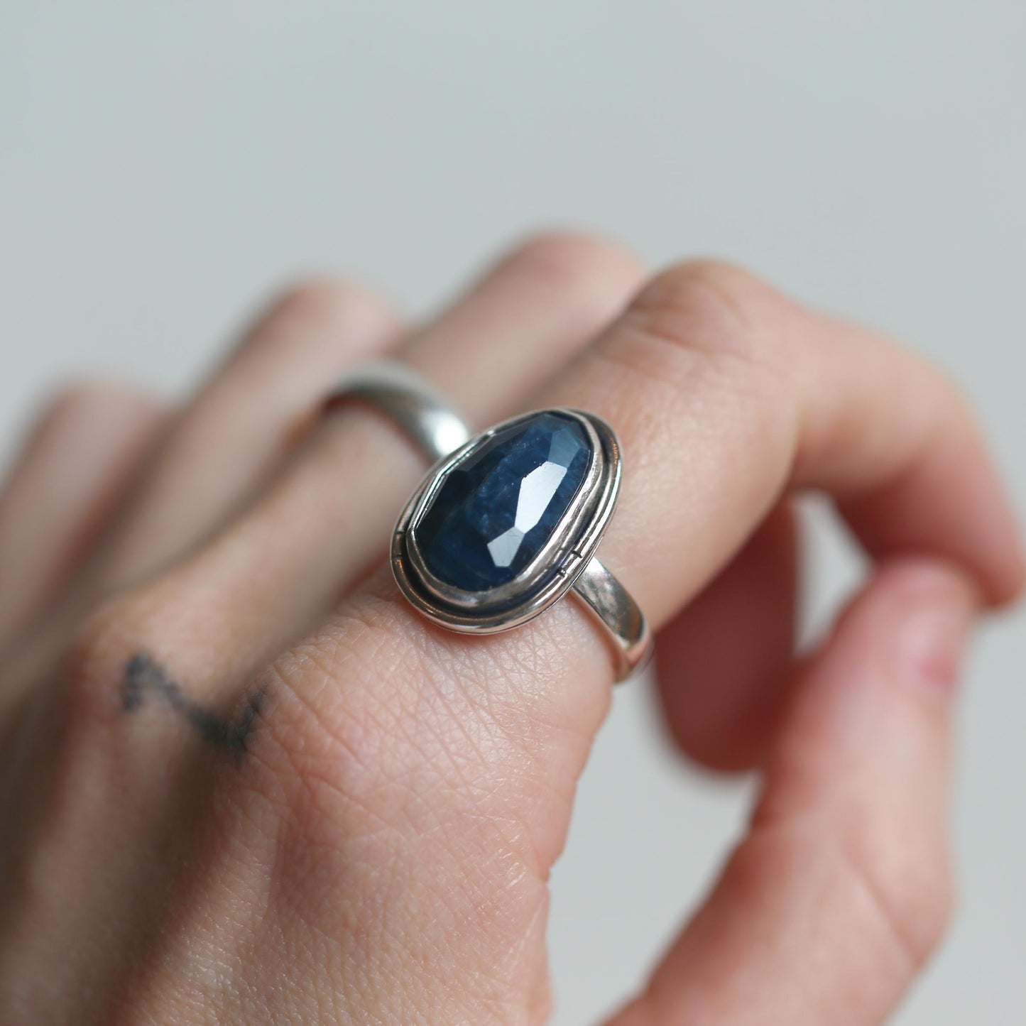 Chunky Apatite Sterling Silver Ring – Custom Handmade Boho Silversmith Jewelry