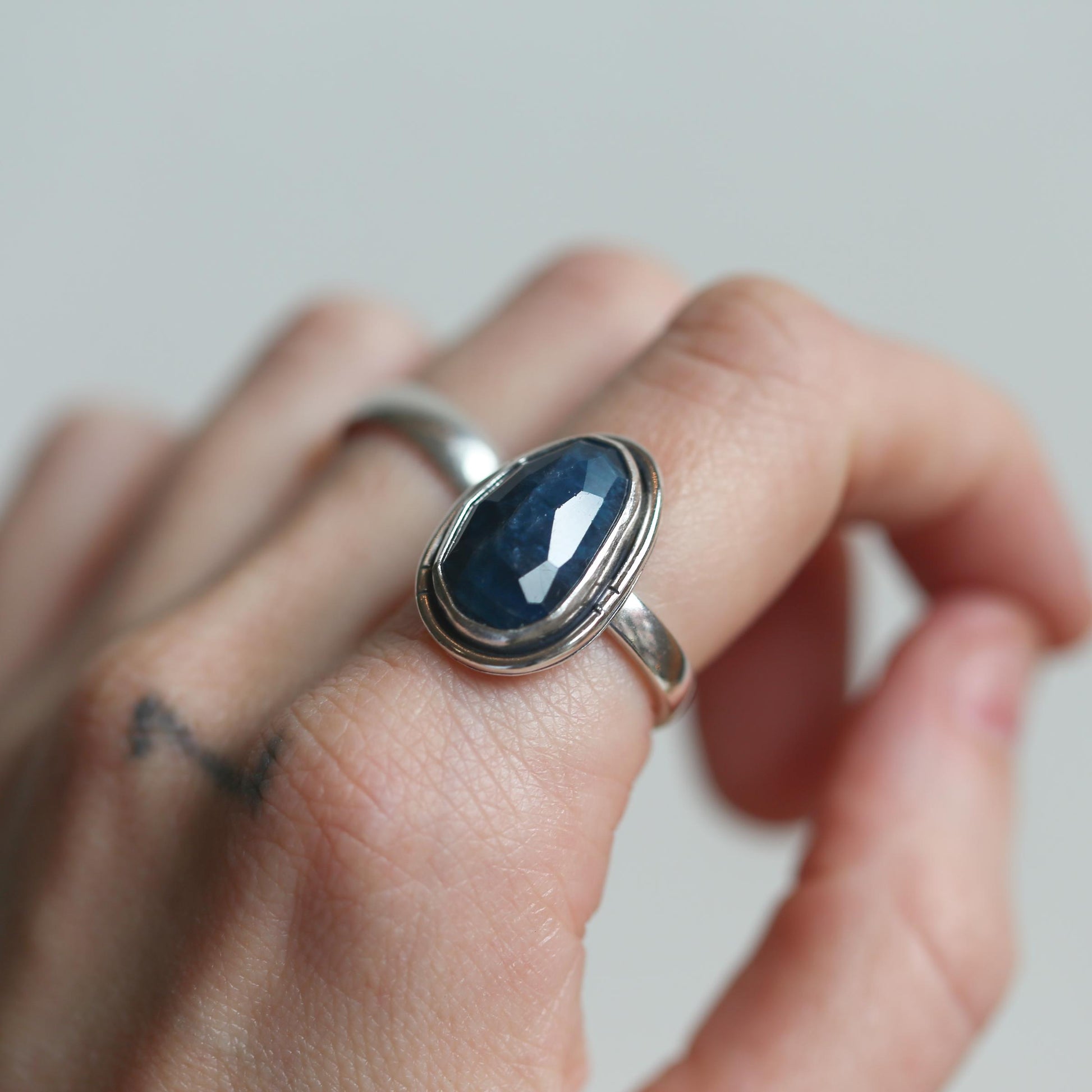 Chunky Apatite Sterling Silver Ring – Custom Handmade Boho Silversmith Jewelry