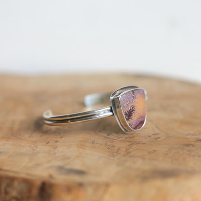 Sonora Jasper Shield Bracelet - Sterling Silver Bangle - Choose Your Stone