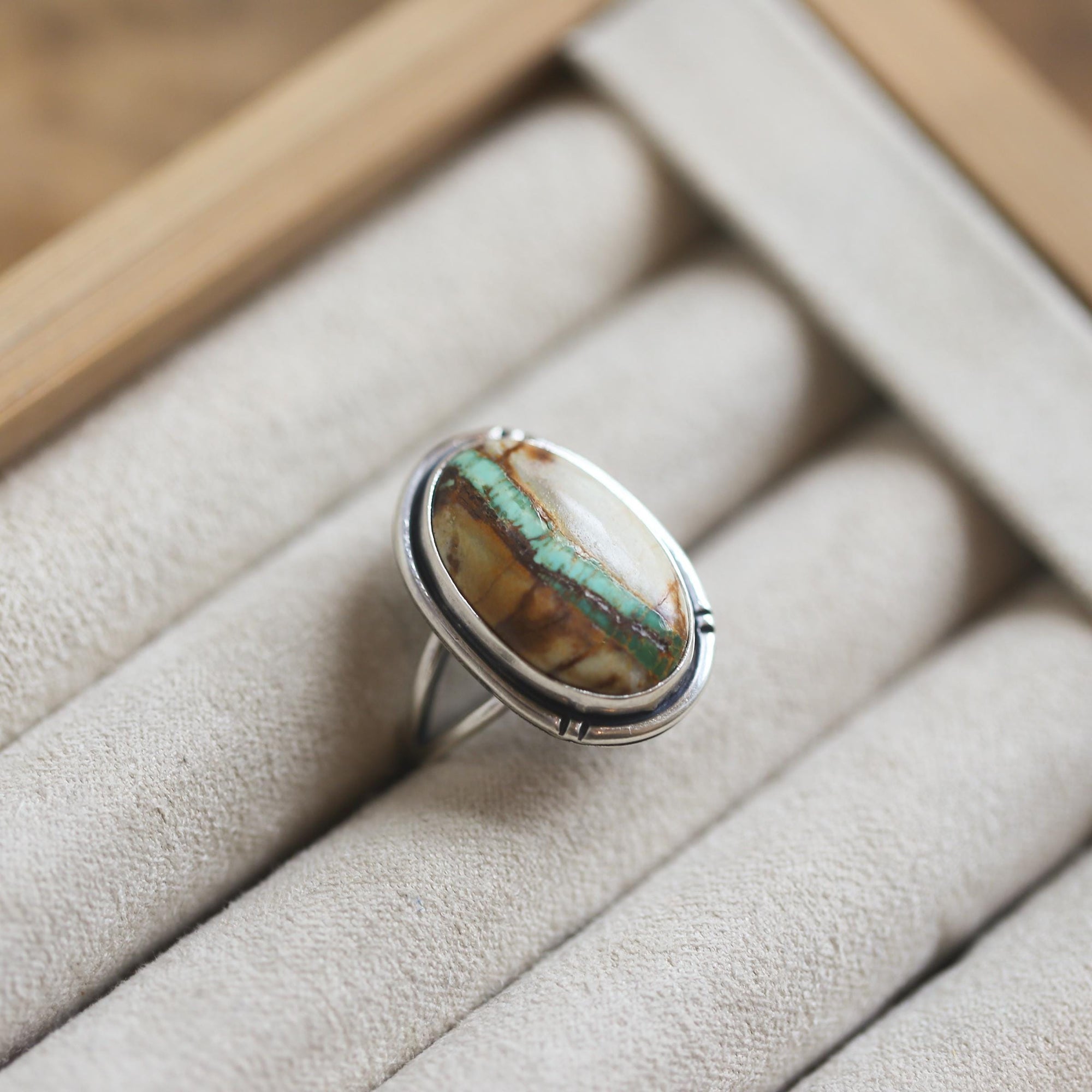 Royston Ribbon Boho Ring - OOAK Royston Ring - Royston Ribbon Turquoise Ring