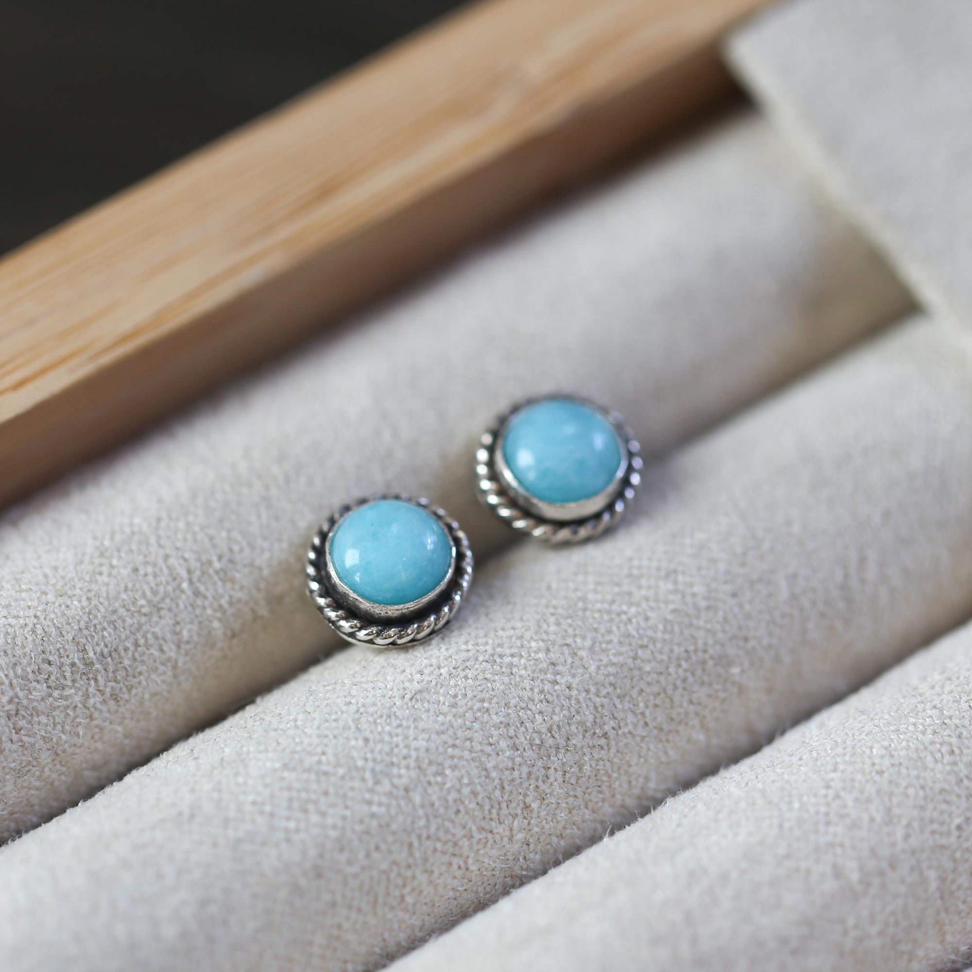 Amazonite Posts - Sterling Silver - Amazonite Stud Earrings