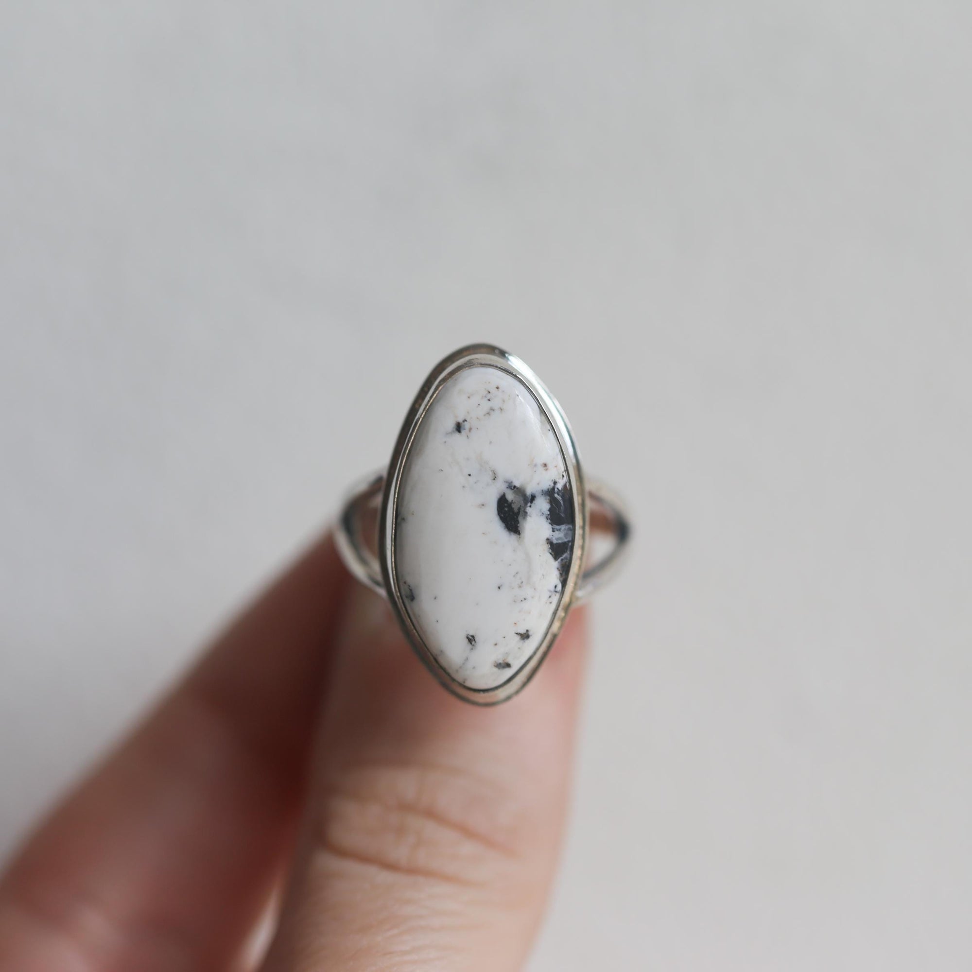 Custom White Buffalo Ring - Choose Your Stone Ring - Silversmith Ring