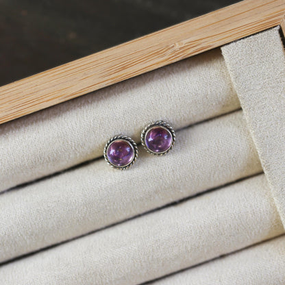 Amethyst Traditional Posts | Sterling Silver