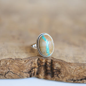 Ready to Ship - Royston Ribbon Turquoise Ring - OOAK Royston Ring - Royston Turquoise Ring