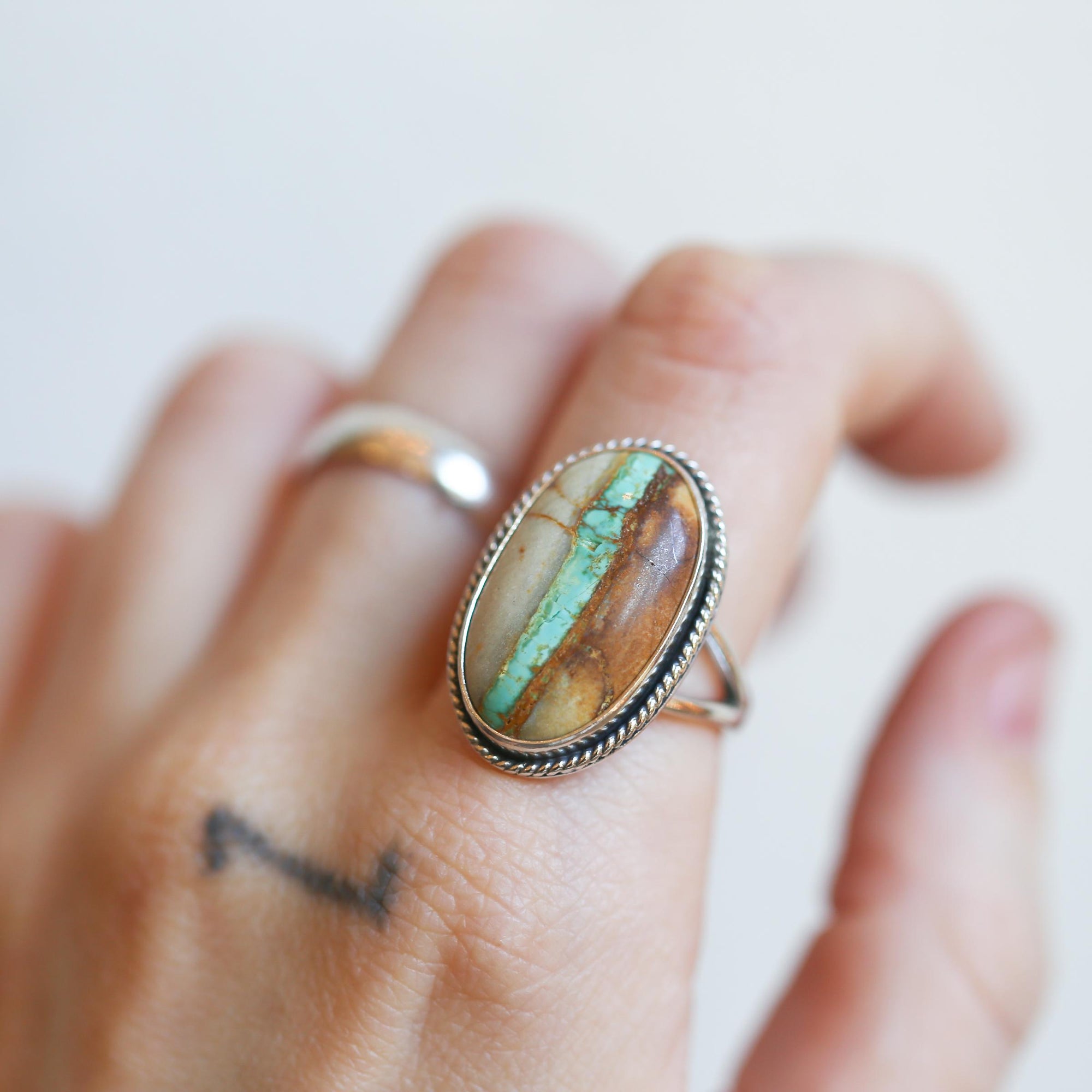 Royston Ribbon Turquoise Ring - OOAK Royston Turquoise Ring - Ready to Ship