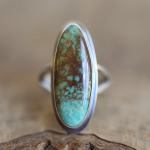 Oxidized Sterling Silver Royston Turquoise Ring - Nevada USA