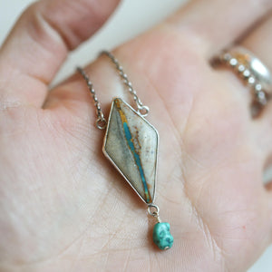 Ready to Ship - Royston Ribbon Turquoise Necklace - Sterling Silver