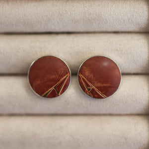 Ready to Ship - Red Creek Jasper Posts - .925 Sterling Silver Earrings - Jasper Earrings - Silversmith - OOAK