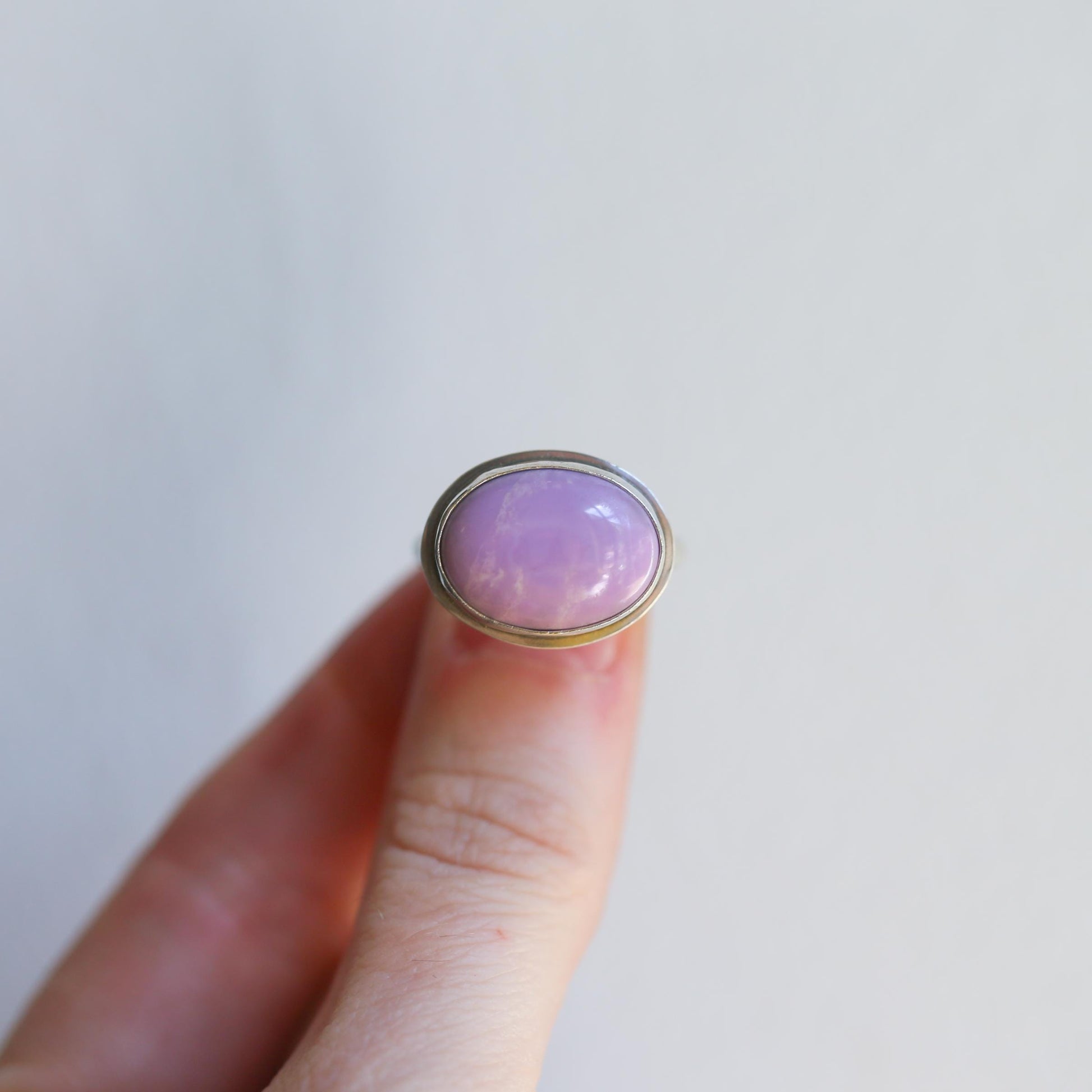 Phosphosiderite Sterling Silver Ring – Oval Violet Gemstone