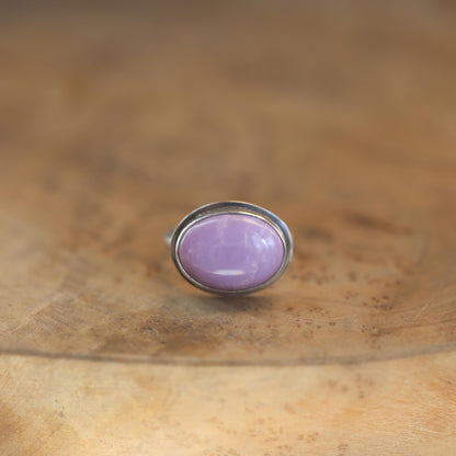 Phosphosiderite Sterling Silver Ring – Oval Violet Gemstone