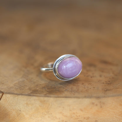 Phosphosiderite Sterling Silver Ring – Oval Violet Gemstone
