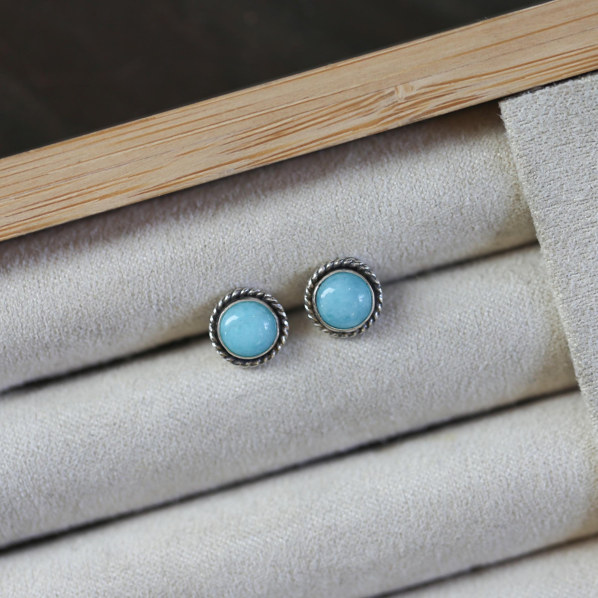 Amazonite Posts - Sterling Silver - Amazonite Stud Earrings