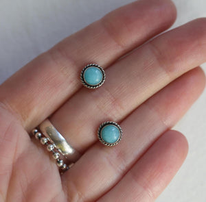 Amazonite Posts - Sterling Silver - Amazonite Stud Earrings