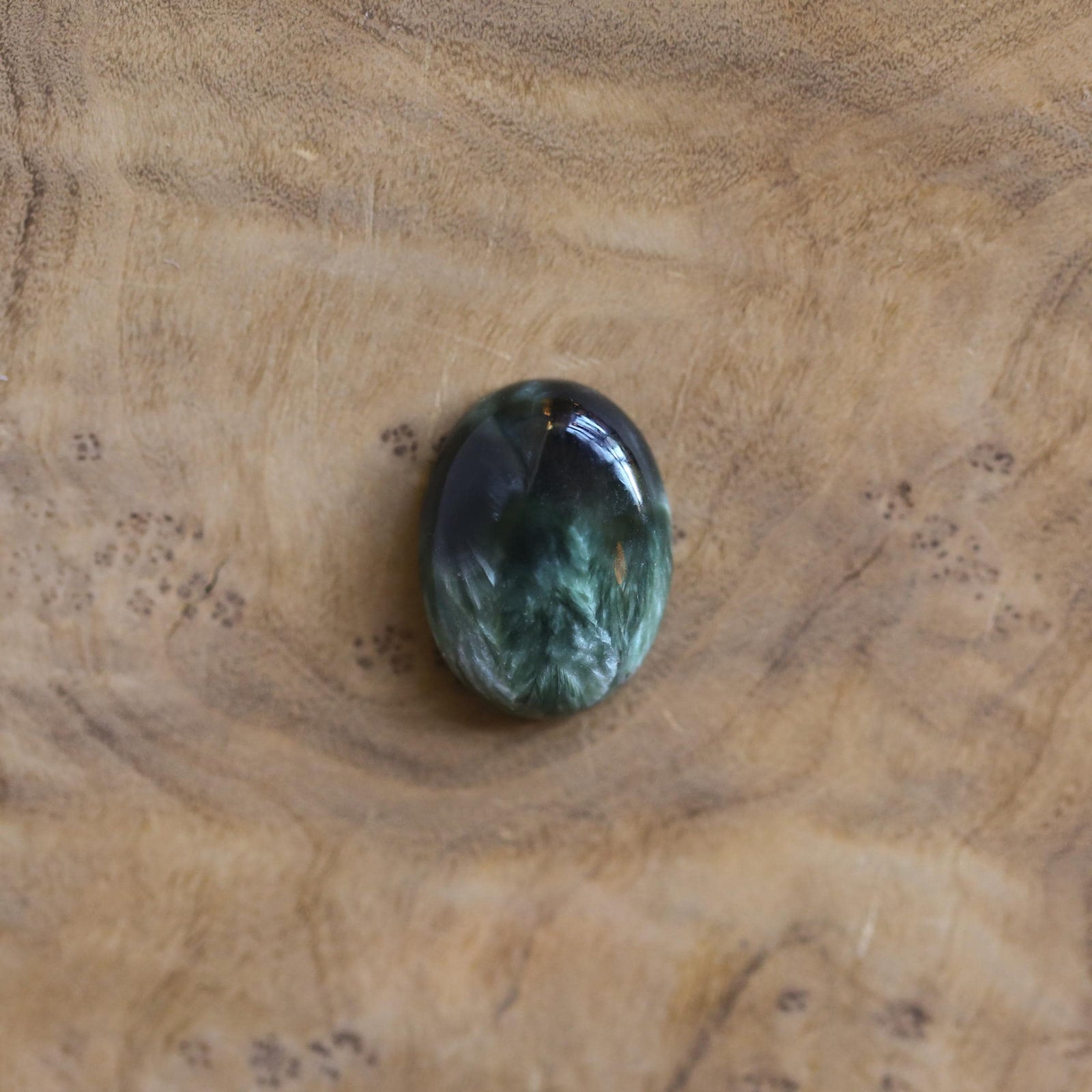 Seraphinite Boho Ring - Deep Green Ring - Seraphinite Ring - Silversmith - OOAK