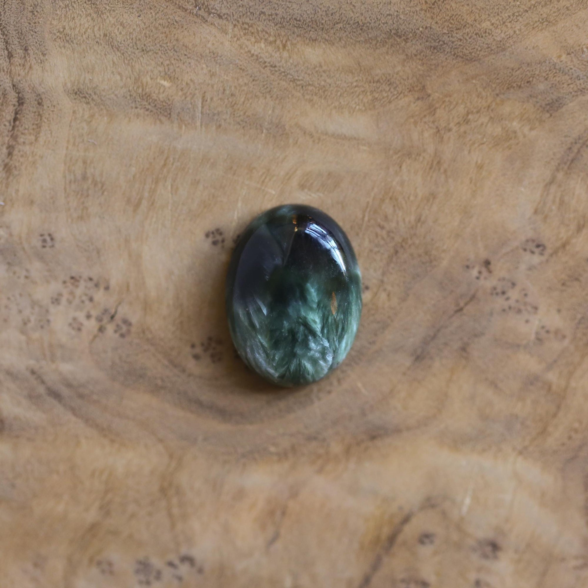 Seraphinite Boho Ring - Deep Green Ring - Seraphinite Ring - Silversmith - OOAK