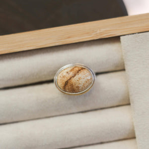 Custom Picture Jasper Ring East West Oval Ring - Sterling Silver - Choose Your Stone