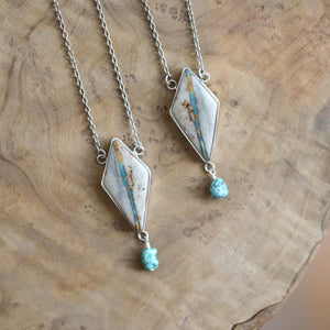 Ready to Ship - Royston Ribbon Turquoise Necklace - Sterling Silver
