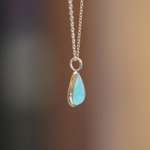 Green Jade Teardrop Pendant - Burma Jade Sold Gold Charm - 18K and 14K Gold